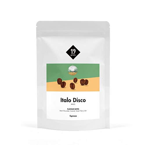 19grams Kaffeerösterei | 250g | Italo Disco | Espresso | perfekt für Vollautomaten, 250g x ganze Bohnen | frisch gerösteter Kaffee | 100% Arabica Kaffeebohnen | specialty coffee