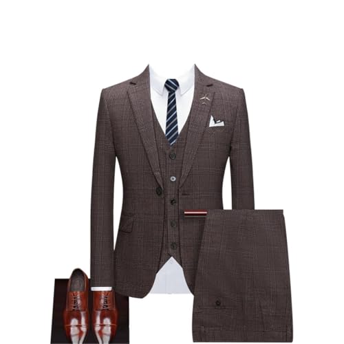 Men's 3piece Casual Business Vintage British Suit Jacket Pants Vest