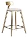 Żelazny bar stołek kutego żelaza stołek wysoki stołek - wygodny i oddychający Pu Skóra - Złota Noga Biały Pad - Możliwości 330 IBS - Nadaje się do licznika Ganek - Wysokość siedzenia (18/26/30