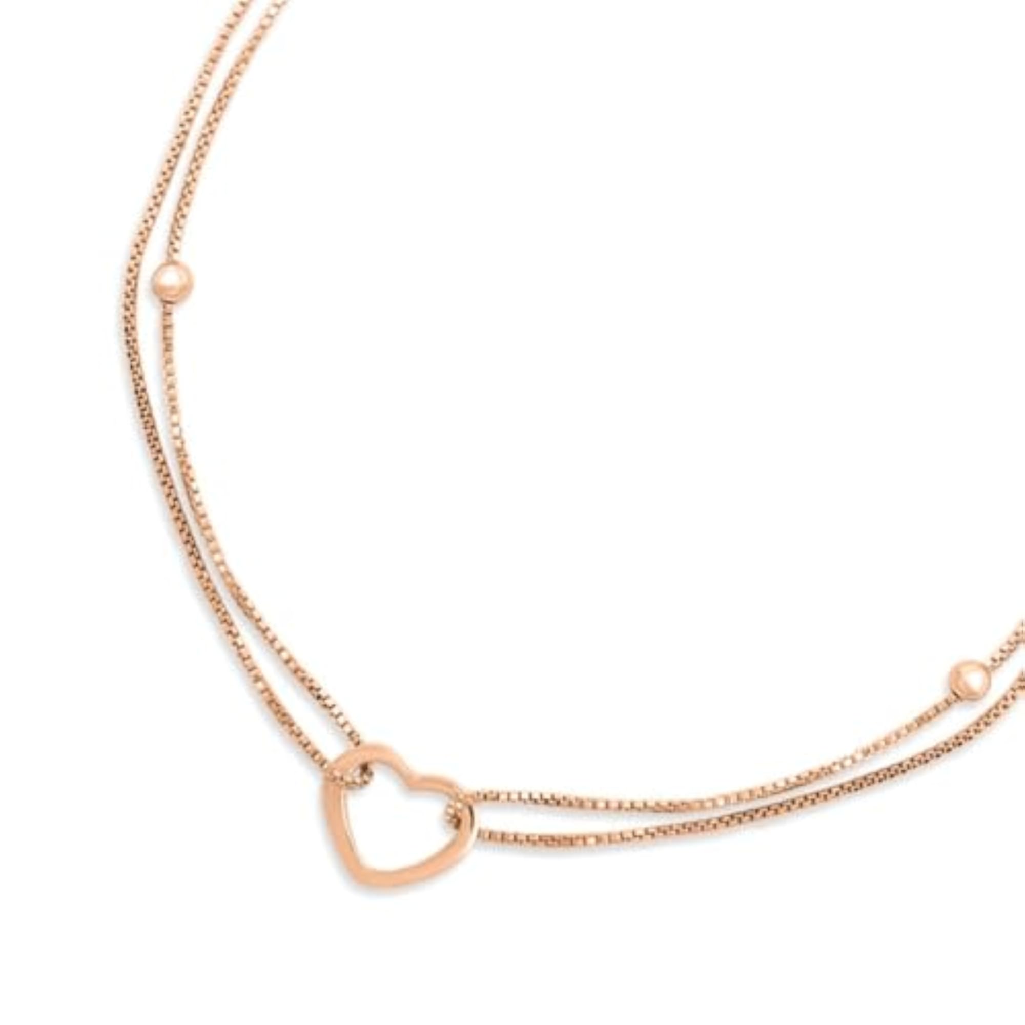 925 Silver Heart Anklet with Hallmark