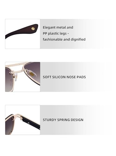 Image of Classic&Vintage Sunglasses for Cool Men Double Bridge Square Frame Shades
