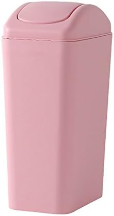 BiyAN9mz 8 Liter/2 Gallon Compact Plastic Bathroom Trash Can, Small Garbage Can Swing Lid, Office Waste Bins (Pink)