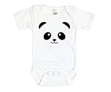 Ebenezer Fire Panda Face Onesie/Cute Baby Outfit/Infant Bear Bodysuit/Gift for Newborn (0-3M, White SS(Black Text))