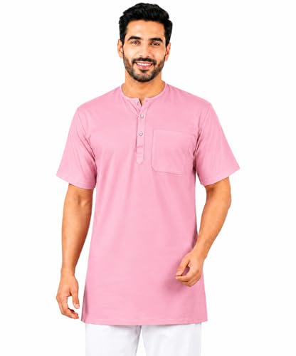 Image of Men's Cotton Halfsleeve Short Kurta for Summer