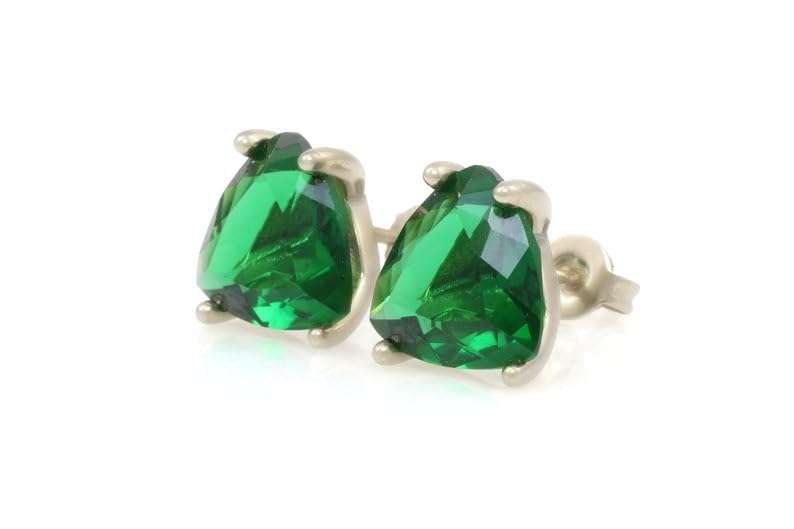 Boucles d'oreilles émeraude naturelle d'exception en argent 925 plaqué or