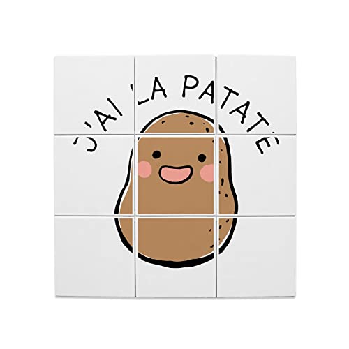 Carreaux céramique décoratif 20x20 cm lot de 9 pour faïence murale humour patate
