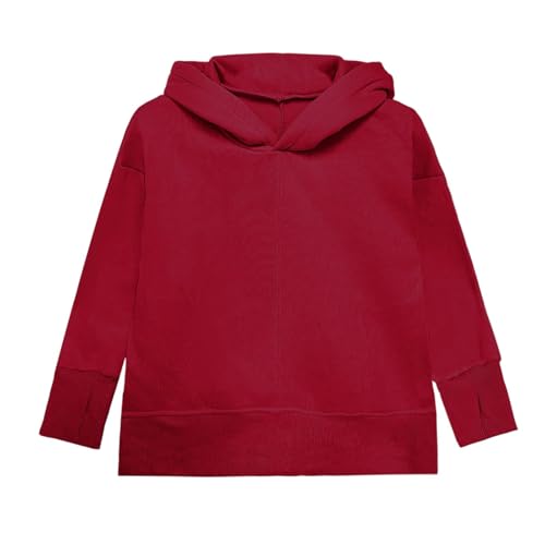 Girls Hoodies Kids Fall Long Sleeve Drop Shoulder Oversized Cute Preppy Pullover Tops Solid Y2k Patchwork Loose Clothes3