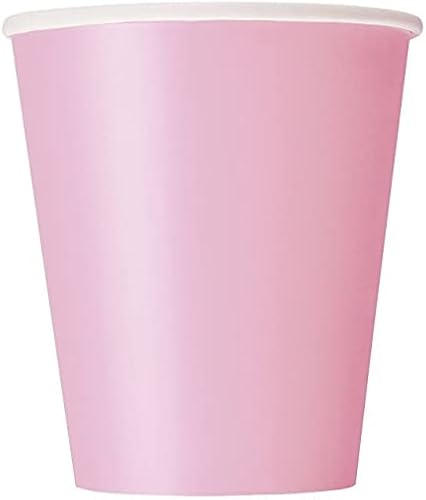 Lovely Pink - Vasos de papel sólido de 9 onzas (paquete de 8), vibrantes y resistentes, perfectos para cualquier ocasión