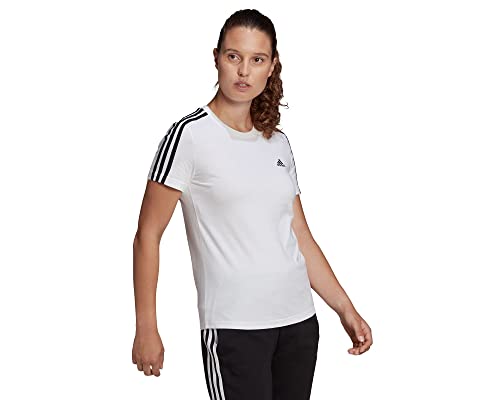 Camiseta Adidas Essentials Slim 3 Stripes Feminina