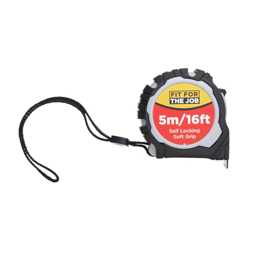 Fit For The Job 5m Tape Measure, Soft Grip Auto Lock Retractable Measuring Tape with Metric Measurements, Wrist Loop and Belt Clip 3 Fit For The Job 5m Tape Measure, Soft Grip Auto Lock Retractable Measuring Tape with Metric Measurements, Wrist Loop and Belt Clip - Image 3