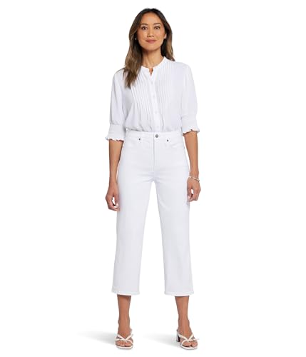 NYDJ Women's Joni High-Rise Relaxed Capri in Optic White