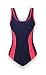 ReliBeauty Womens Solid One Piece Bathing Suit ( size 44Large, Navy Blue & red)