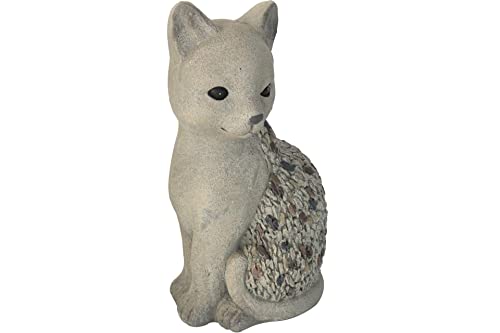 Kynast Garden Steinfigur Katze 36 cm sitzend Deko Gartenfigur Polystone Steinoptik Cover