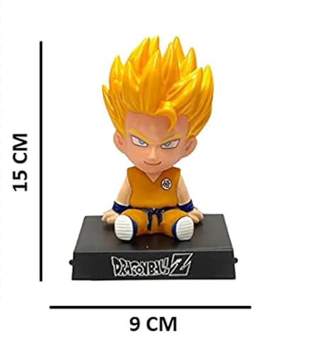 Image of Super Hero Action Figure Limited Edition Bobblehead with Mobile Holder for Car Dashboard, Office Desk & Study Table - Goku