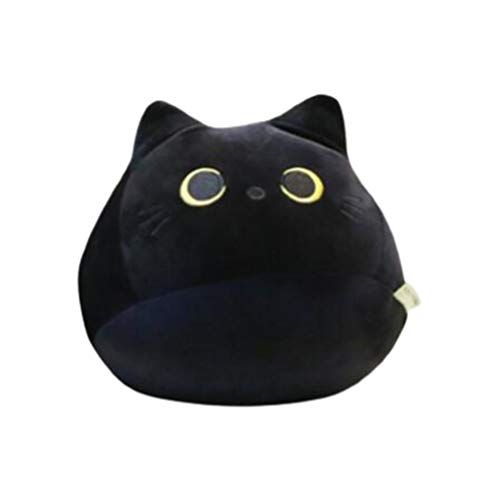 SANTITY Jouet en Peluche Chat Noir, Oreiller en Forme de Chat câlin Chat étreignant Oreiller Doux en Peluche Coussin Coussin pour Cadeau danniversaire Saint Valentin Cover