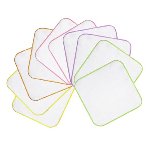 WeddHuis 10 toallitas de algodón de franela, toallitas reutilizables para bebés, alternativa a las toallitas húmedas, pequeñas toallitas de algodón lavables (15,5 * 15,5 cm)