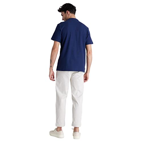Image of Celio Men Solid Off-White Trousers