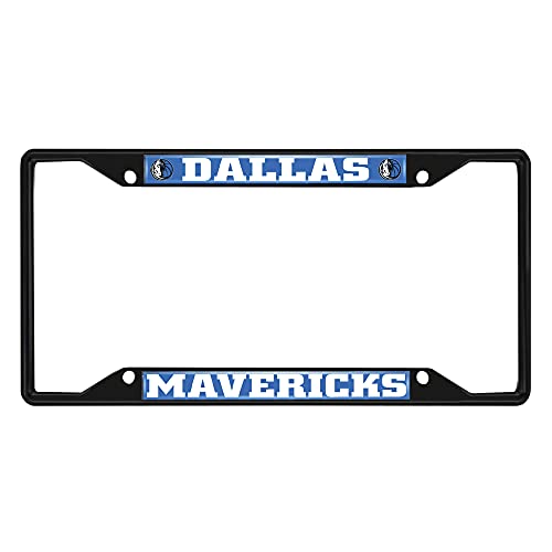 FANMATS 31329 Dallas Mavericks Metal License Plate Frame Black Finish