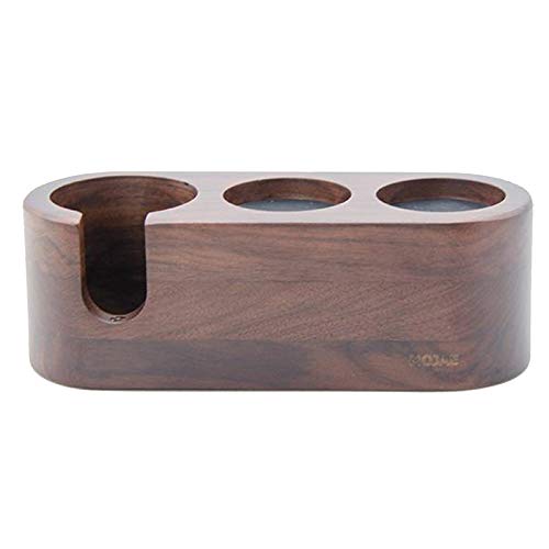 homozy Coffee Filter Tamper Holder Wooden Espresso Tamper Mat Stand - 3 Holes 58mm