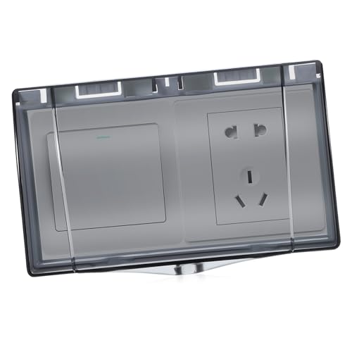 TOPPERFUN Copertura Presa Adesiva per Esterni e Interni Protezione Totale Anti-contatto per Design Moderno e Sottile Facile Installazione Senza Attrezzi Adatta per Bagno e Casa