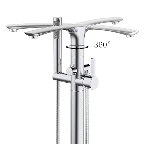Robinet mitigeur moderne pour baignoire et douche autoportant au sol