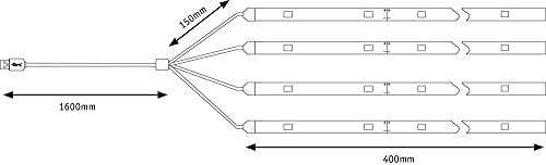 Paulmann Parasol-Lighting IP44 3000 K 4 x 0,4 m
