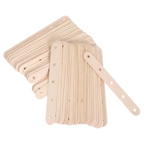 LIFKOME 100pcs Wood Craft Sticks with Holes Durable DIY Popsicle Sticks for Ice Cream Lollipop and Creative Treat Projects for Handmade Crafts and Bulk Use