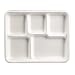 Stalkmarket 100% Compostable Sugar Cane Fiber Heavy Duty Plate, 5-Compartment American Tray, 500-Count Case