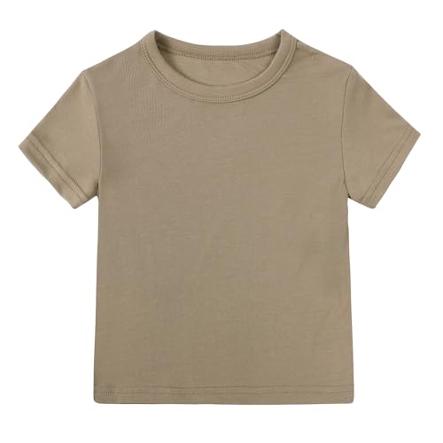 Image of Kids Tales Little Boys Girls Solid Color Short Sleeve Pullover T-Shirt