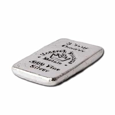 3 oz .999 Fine Silver Bar - Monarch Poured