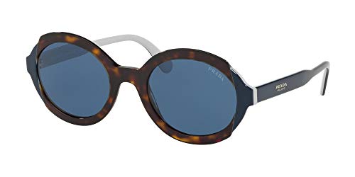 PRADA Ray-Ban 0PR 17US Gafas de sol, Ovaladas, 53, Havana/Top Blue Grey