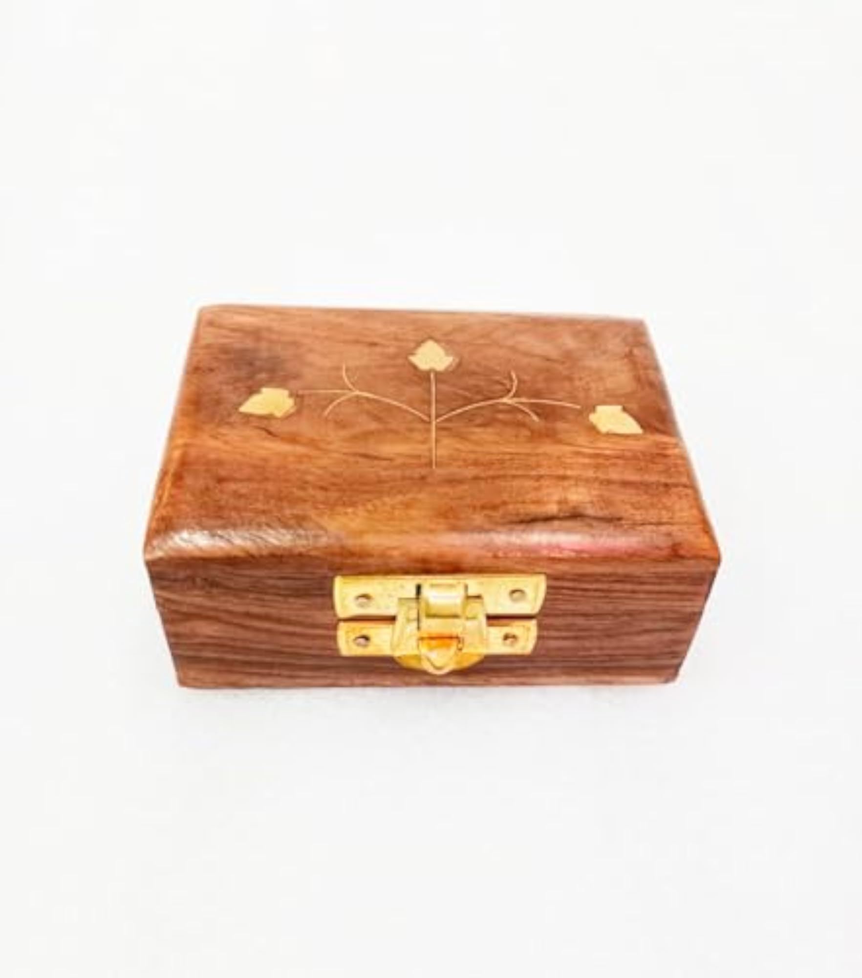 Wooden Handmade Ring Box with Brass Work, Perfect for Gift
