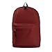 K-Cliffs Basic Backpack Classic Simple School Book Bag Student Daily Daypack 18 Inch (Maroon) 18