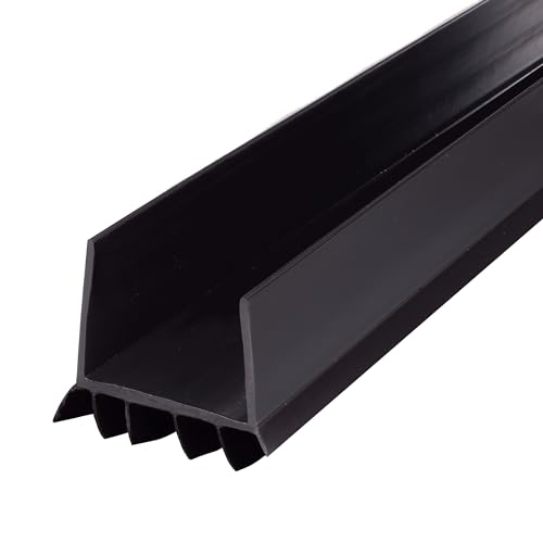 M-D Building Products Vinyl Cinch U-Shape Door Bottom Seal Slide-On Weatherstripping Draft Stopper Easy to Install Fits 36 x 1-3/4 Doors Fills 3/8- 3/4 Gaps 43339 Black