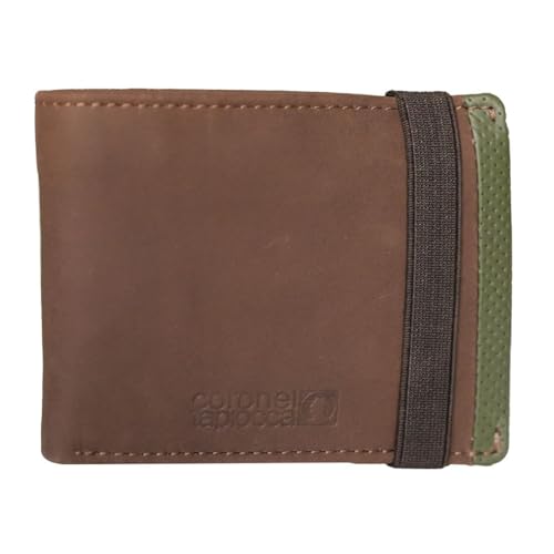 Coronel Tapiocca Cartera Aitor Marron para Hombre/Adolescente con Compartimento para Billetes, Bolsillo, Ranuras para Tarjetas y departamentos Interiores.