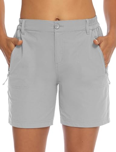 Image of TBMPOY Women's 6 inch Hiking Cargo Shorts Quick Dry with Pockets Work Golf Short Lightweight Outdoor Active Summer for Women