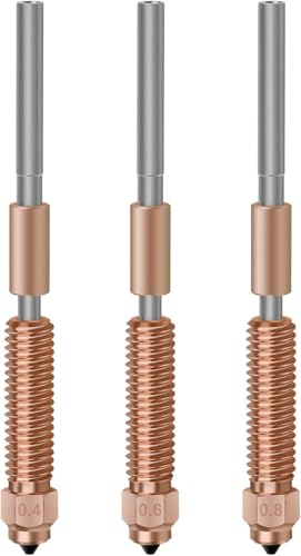 0.4+0.6+0.8mm K1 Nozzle 3PCS K1c Nozzles Ender 3 V3 KE Quick Swap Hardened Steel Nozzles High-Speed Printing and High Fl