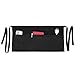 ValueBargain Kellnerschürze Kurz, Schürze Gastronomie Professionelle Servierschürze mit 3 Taschen Elastische Bindegurte aus Polyester für Restaurant Café und Hotelwäsche(Schwarz)