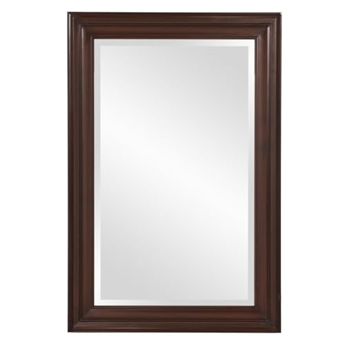 Howard Elliott George Rectangular Chocolate Brown Wall Mirror, Rectangle Hanging Wood Framed Vanity Mirrors for Home Decor, Living Room, Bathroom, Bedroom, or Hallway, 24 x 36 Inch