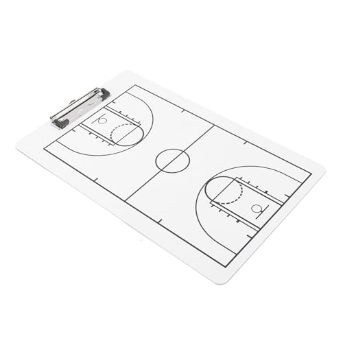 Keenso Tablero de Baloncesto, Entrenamiento de Baloncesto, Tablero Blanco de Borrado en Seco de Doble Cara con Clip de Metal para Entrenamiento y Jugadores