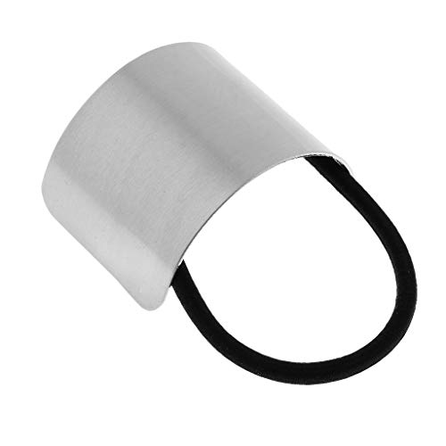 Fityle Women's Chic Ponytail Cover Hair Elastic Metal Band Cuff Ring Holder Hair Accessories - Silver