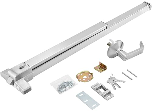 UL Listed Hardware Push Bar Panic Exit Device with Exterior Lever, Commercial Horizontal Push Bar for Emergency Exit Doors, 500mm Touch Bar, Single Point Latch, Fits 28–41" Door Width