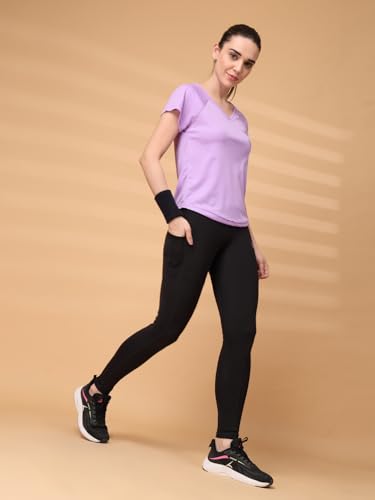 Image of UZARUS Women's V-Neck Sports T-Shirt | Pack of 2 | Gym, Yoga & Activewear Top