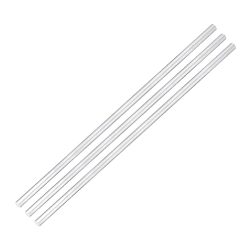 uxcell 3 Pcs 6061 T651 Aluminum Rod, 9mm/ 0.35" Diameter 356 mm/14" Length Solid Round Aluminum Bars, Extruded Lathe Bar Stock for Industrial DIY Craft, Silver Tone