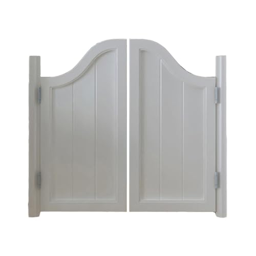 XTGDIEM Puertas Batientes For Cafetería, Puertas De Media Cintura con Valla De Cierre Automático, Puerta Divisoria Prefabricada De Madera Maciza,For Escaleras De Cocina Y Barra(White,90x110cm)