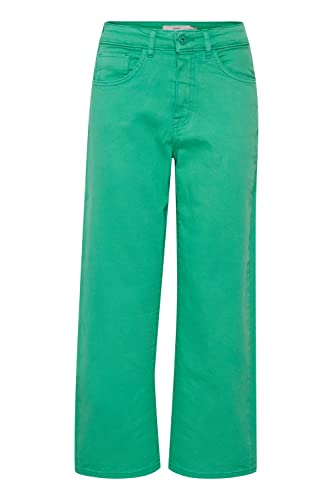 Jean pour femme ICHI IHPENNY NTI coupe droite denim stretch coton confortable à passants de ceinture