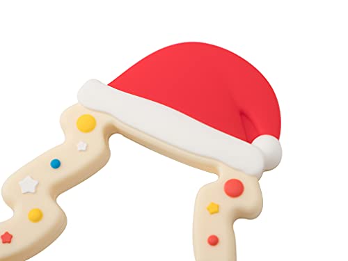 Image of Jimibaby Christmas Teether - Teething Toy for Baby Boys & Girls, Ideal Stocking Stuffer, Comes with Gift Package (Christmas Hat)