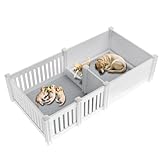 Whelping Box for Dogs 76''x 39''x 18'',with Pig Rails Washable Pad,2 Room Whelping Box for Dogs and Puppies Suitable for Small Medium Large Breeds