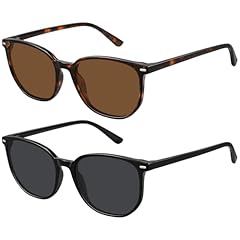2 Pack: Black Frame Grey Lens+tortoise Frame Brown Lens