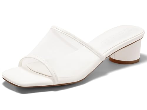 Image of Coutgo Women's Square Open Toe Chunky Heel Slide Sandals